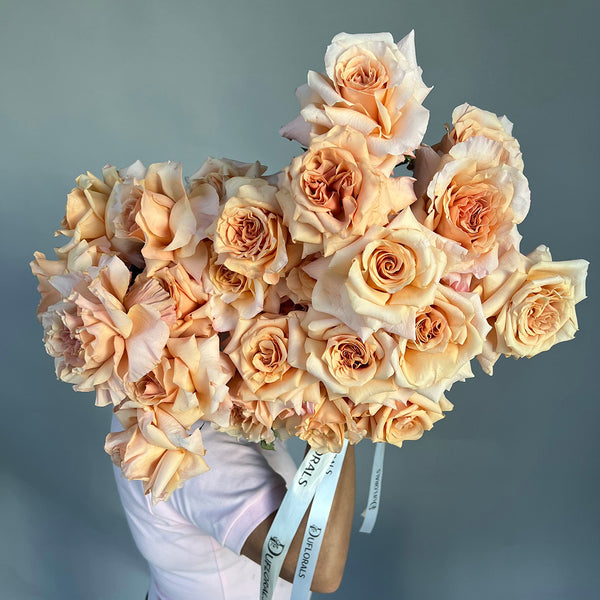 Peach Ruffly Roses Peach Gigantic Roses– DuFlorals